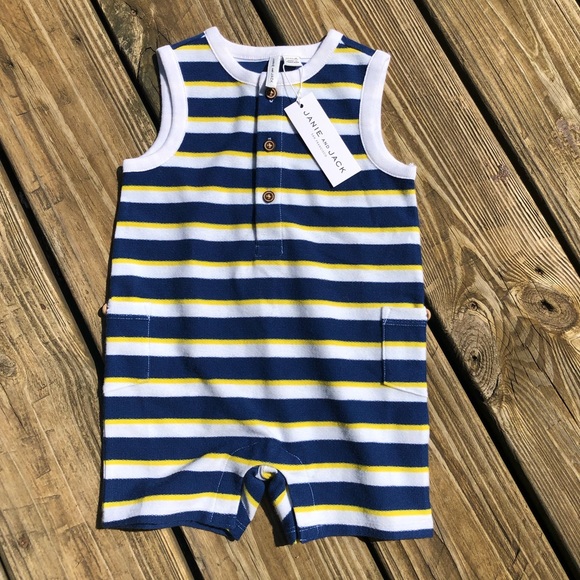 NWT Janie and Jack striped romper - Picture 1 of 3